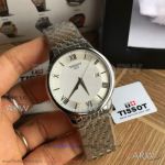 Perfect Replica Tissot Tradition Guilloche Silver Dial 42mm Swiss Quartz Watch T063.610.11.038